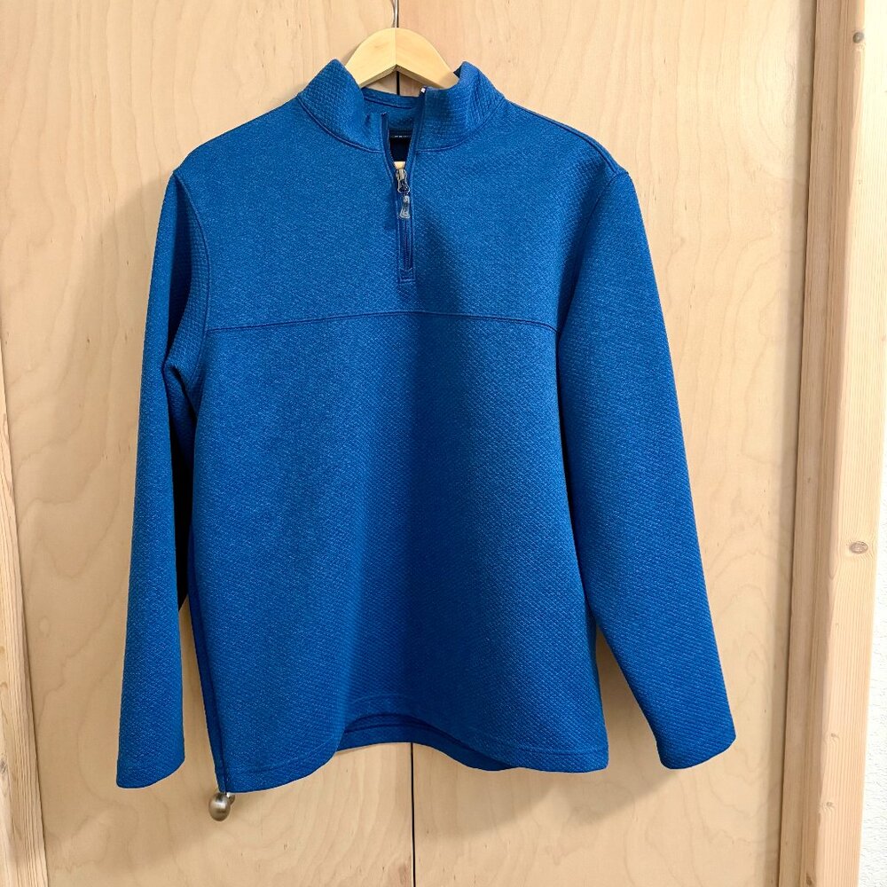 Cremieux Classic Preppy Long Sleeve 1/4 Zipper Pullover Shirt (M) in Rich Blue